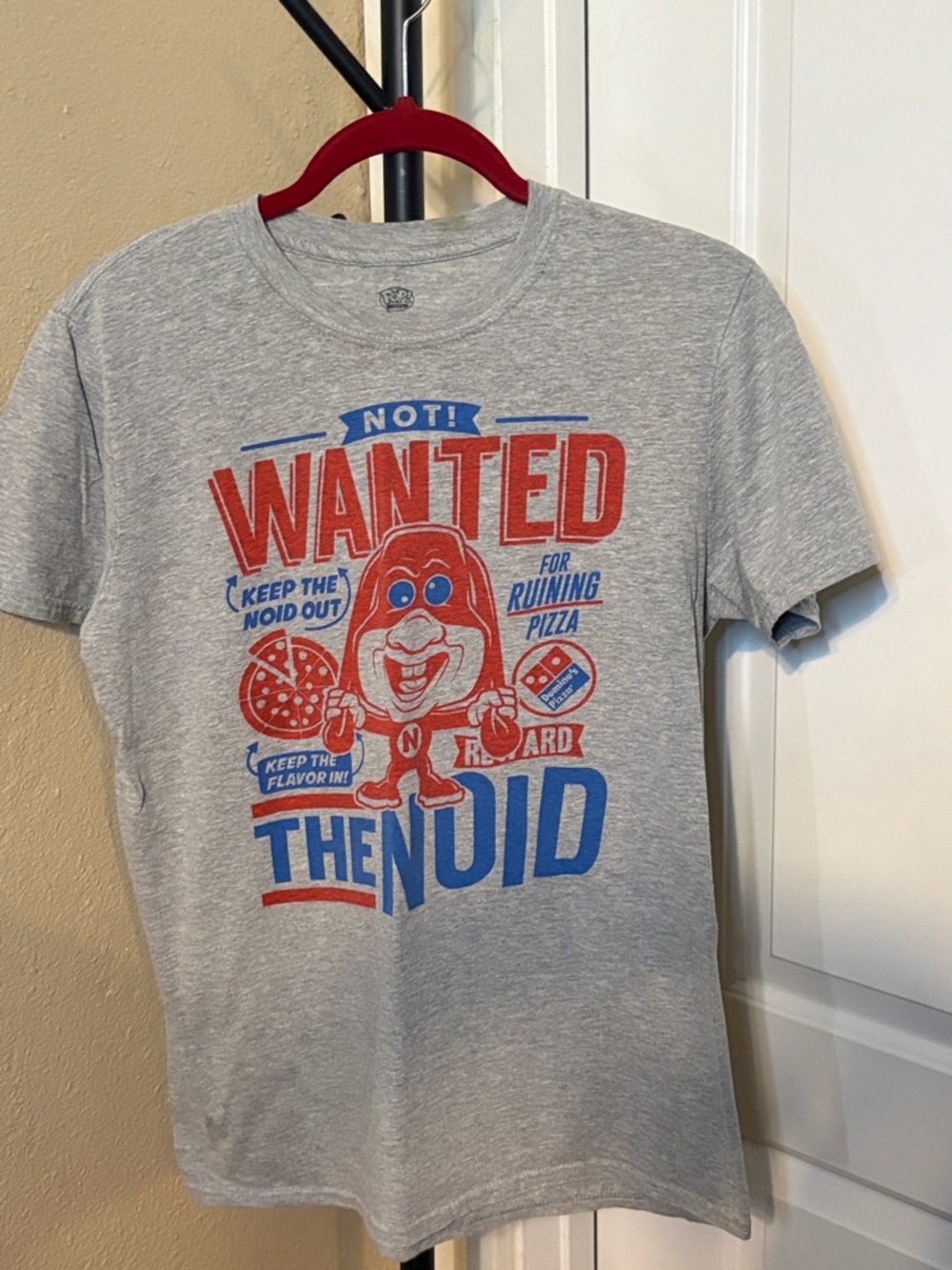 Funko Gray Tee with Red and Blue 'Wanted The Noid' Graphic - Picture 2 of 3